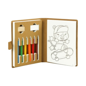 drawing pad set with colored pencils, sharpener & eraser