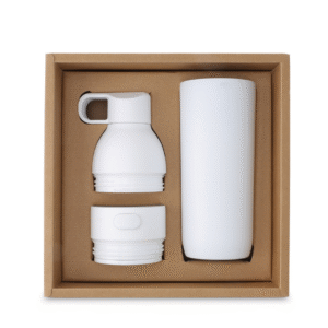 modular hydration set – 2 in 1 bottle & tumbler (white)