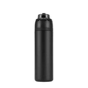 stainless steel bottle with dual sip lid – black (720 ml)