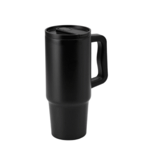 stainless steel tumbler with straw lid – black (900 ml)