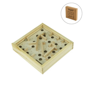 wooden maze board game with metal ball – labyrinth puzzle