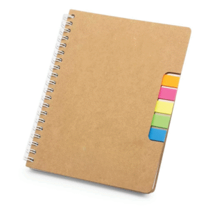 spiral notebooks with sticky note and pen – eco stationery
