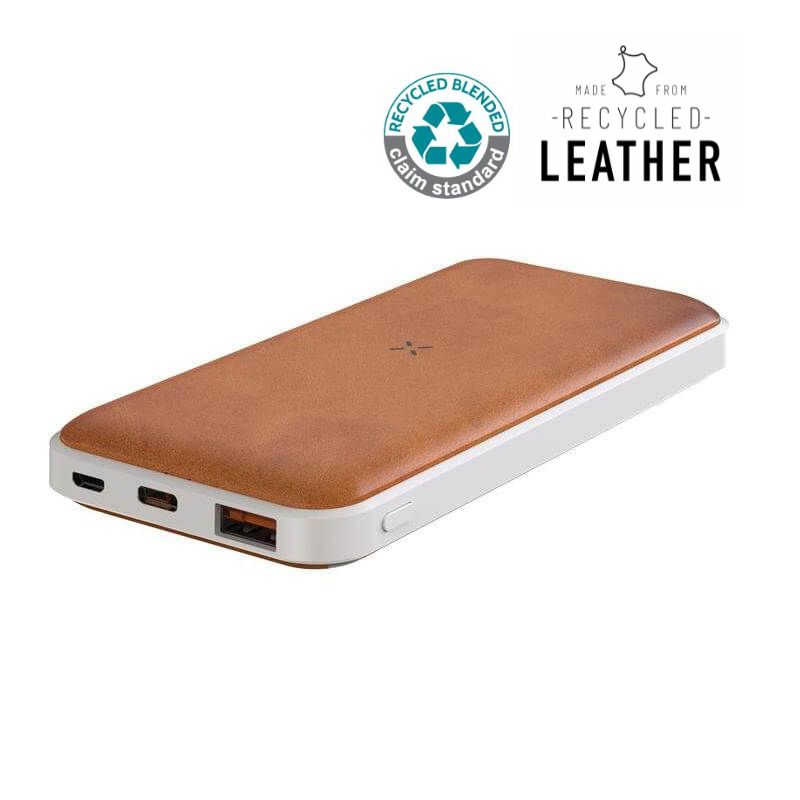 ITPB 1141 ALBECK Recycled Leather 10000mAh PD Powerbank White Tan